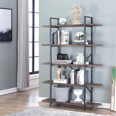 5-Shelf Bookcase With Metal Frame - Image 0