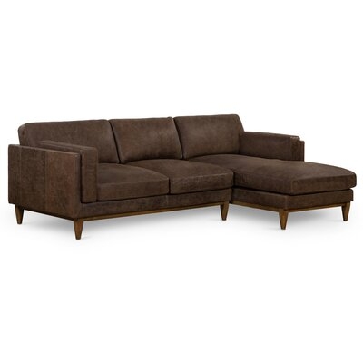 Mara 105" Wide Genuine Leather Left Hand Facing Sofa & Chaise - Image 0