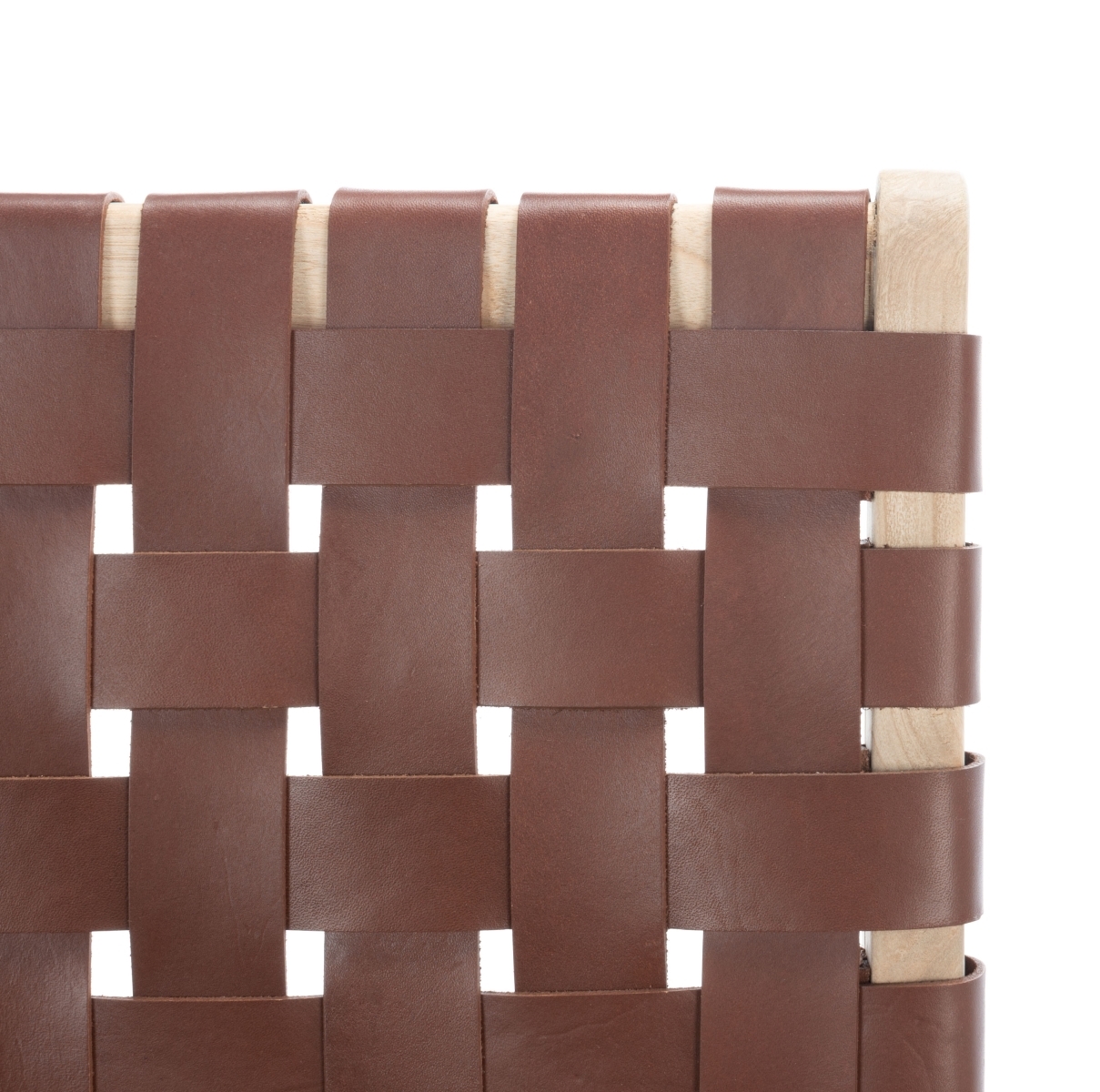 Adah Leather Counter Stool - Cognac / Natural Unfinished - Safavieh - Image 2