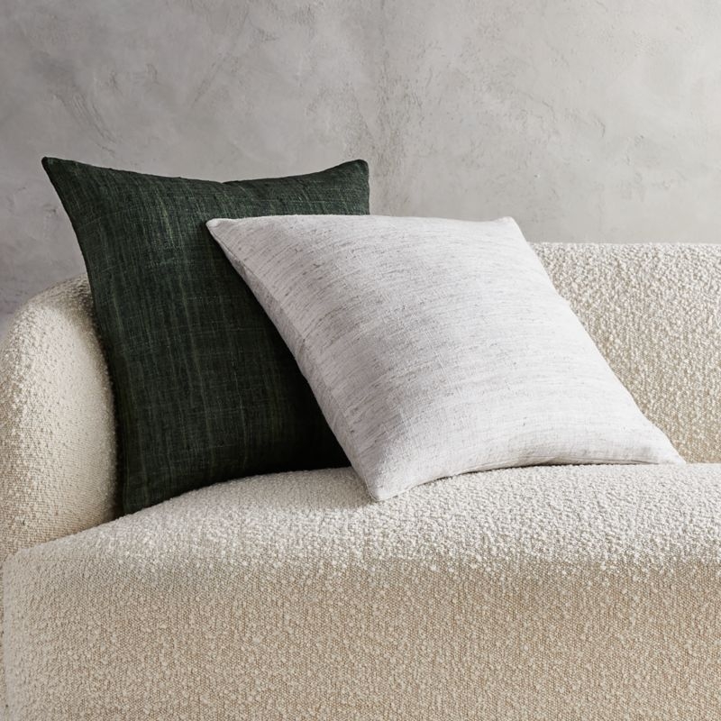 Raj Green Silk Throw Pillow with Feather-Down Insert 20" - Image 1
