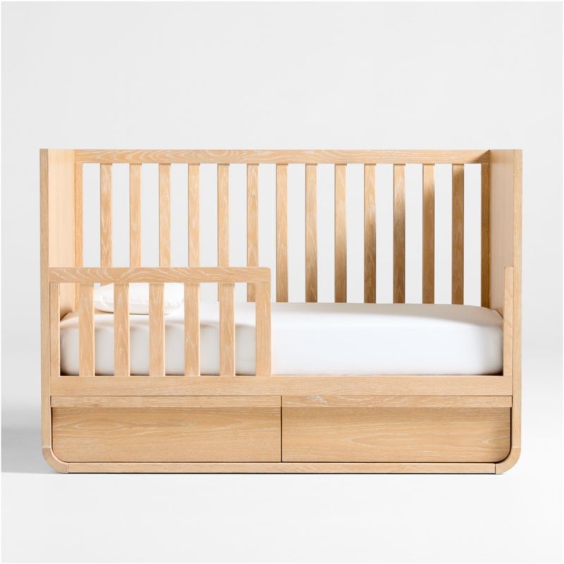 Mira Natural Oak Wood Toddler Bed Rail - Image 1