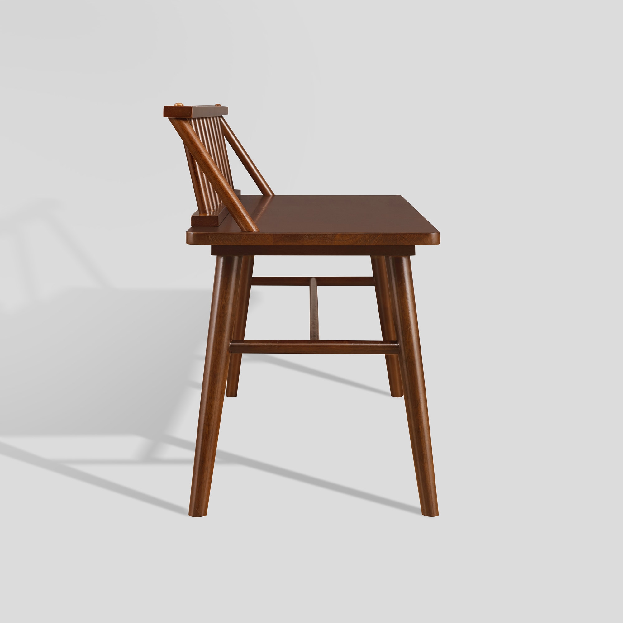 47" Low Back Spindle Bench - Walnut - Image 3