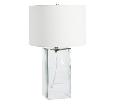 Blaine Recycled Glass Table Lamp with Medium Straight Sided Gallery Shade, White - Image 3