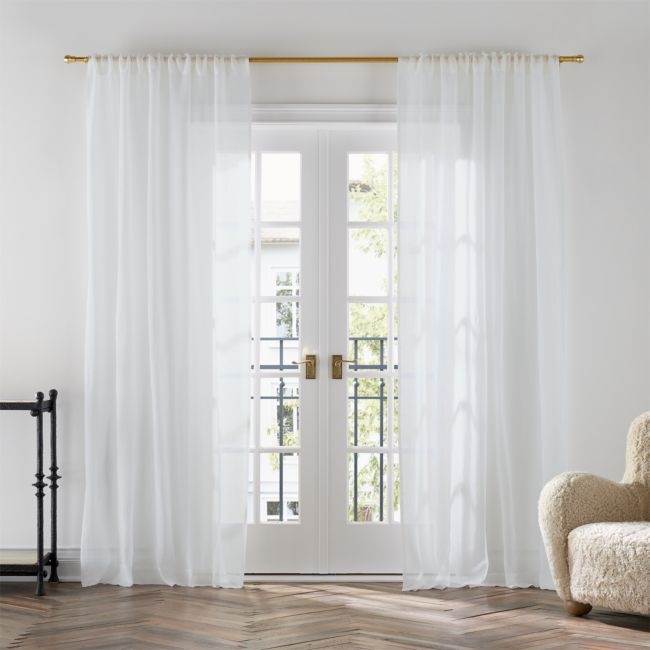 White European Flax ™-Certified Linen Sheer Window Curtain Panel 52"x96" - Image 0