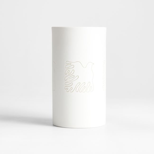 Soaring Dove White Ceramic Hurricane Candle Holder 9" by Lucia Eames™ - Image 0