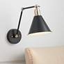 Wray Black & Antique Brass Hardwired Wall Lamp - Image 7