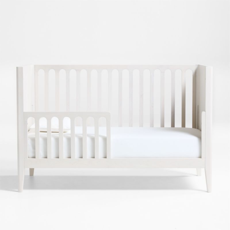 Archie Whitewashed Ash Wood Toddler Bed Rail - Image 1