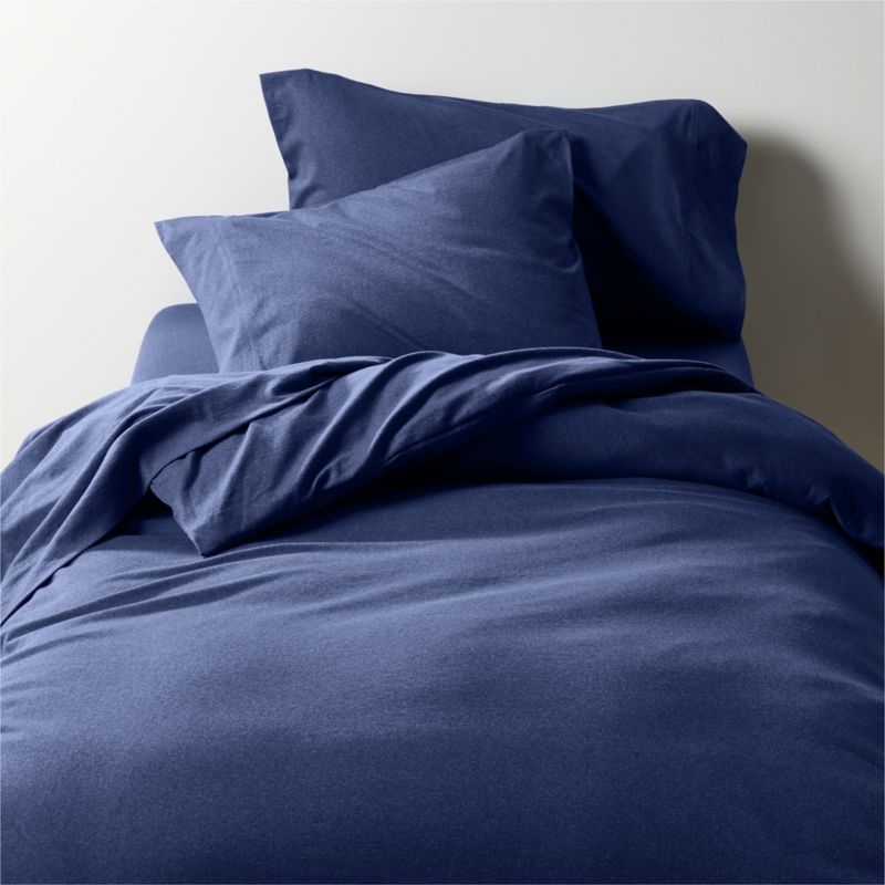 Comfy Tee Organic Cotton Jersey Navy Standard Bed Pillow Sham - Image 1