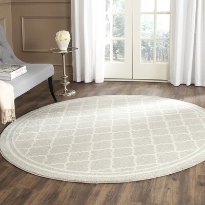 Dombrowski Geometric Cotton Light Gray/Beige Area Rug - Image 0