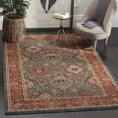 Pennypacker Oriental Navy/Red Area Rug - Image 0