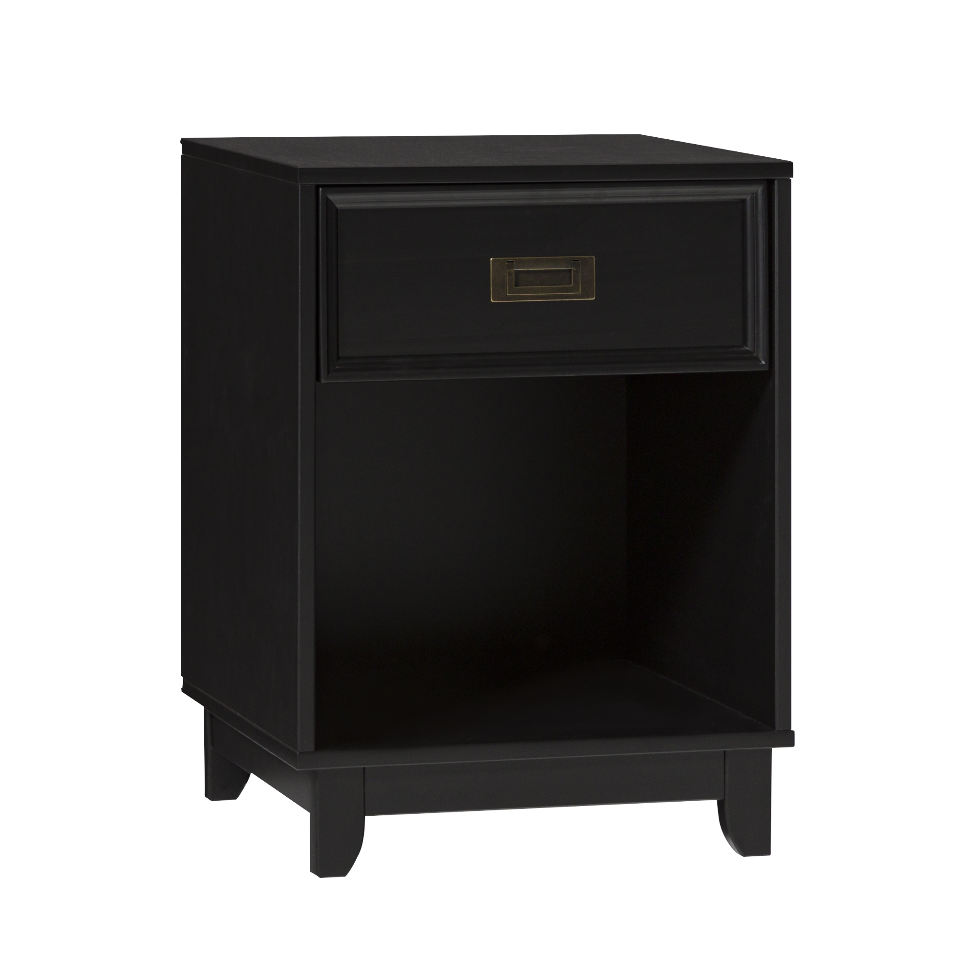 18" Solid Wood 1-Drawer Framed Nightstand - Black - Image 3
