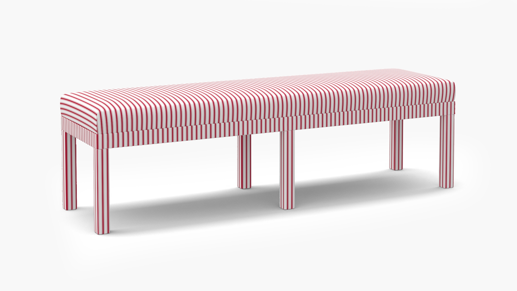 Parsons Bench, Red Classic Ticking Stripe - Image 1