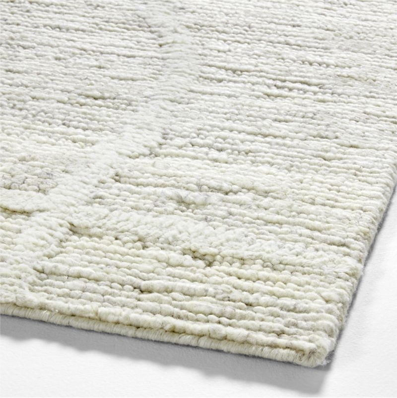Agen Wool Handwoven Grid Ivory Area Rug 12'x15' - Image 4