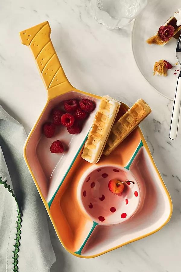 Pickleball Paddle Chip & Dip Porcelain Platter - Image 0