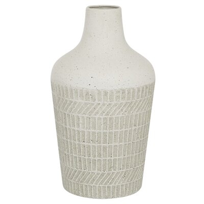 Lexington White Stainless Steel Table Vase, 13.4" - Image 0