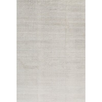 One-of-a-Kind Hand-Knotted Ivory 9'10" x 14'1" Silk Area Rug - Image 0