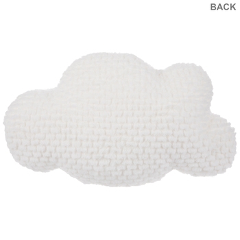 Cloud Pillow with Eyelashes, White Polyester, 18" x 12" - Image 1