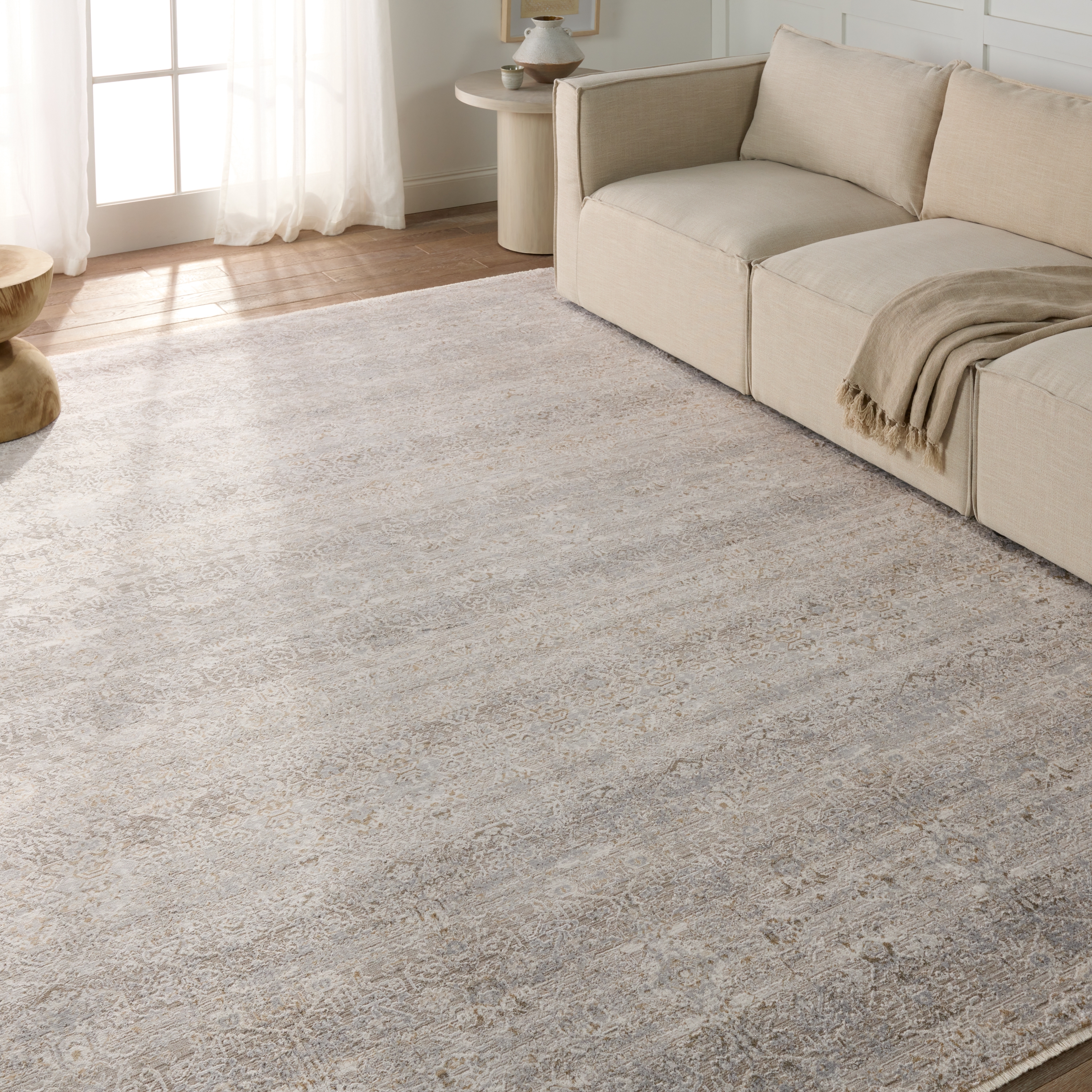 Vibe by Wayreth Floral Taupe/ Silver Area Rug (8'10"X12'7") - Image 4