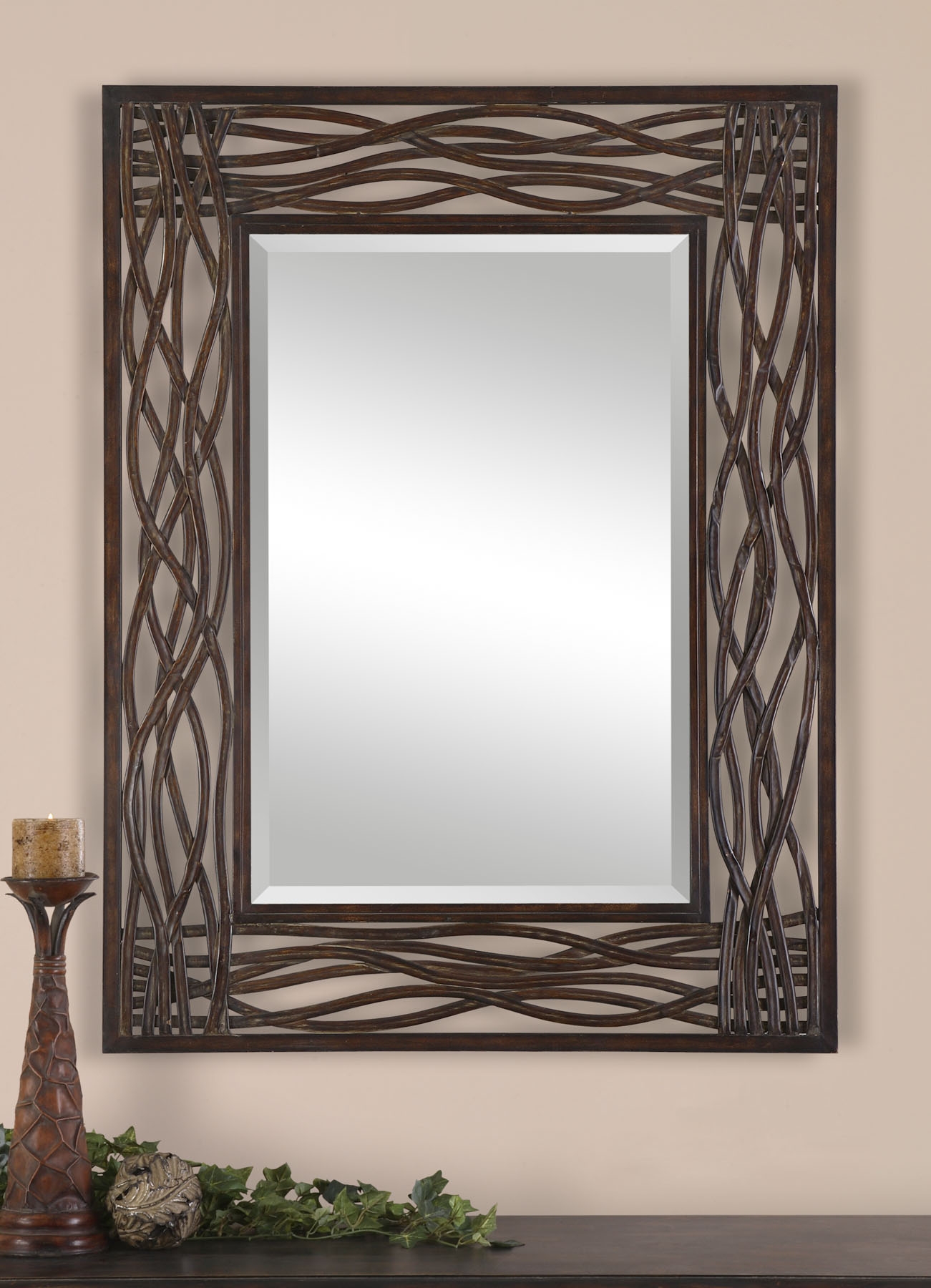 Dorigrass Brown Metal Mirror - Image 0