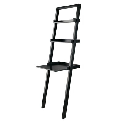 Annia Leaning Desk With 2 Shelves - Black - Image 1