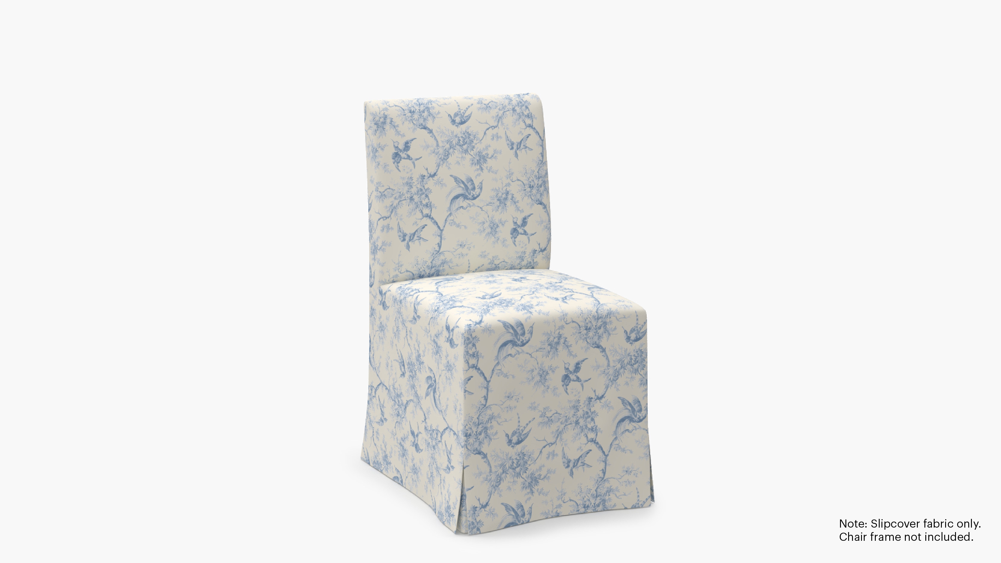 Slipcovered Signature Dining Chair - Cover Only, Blue Swallows - Image 1