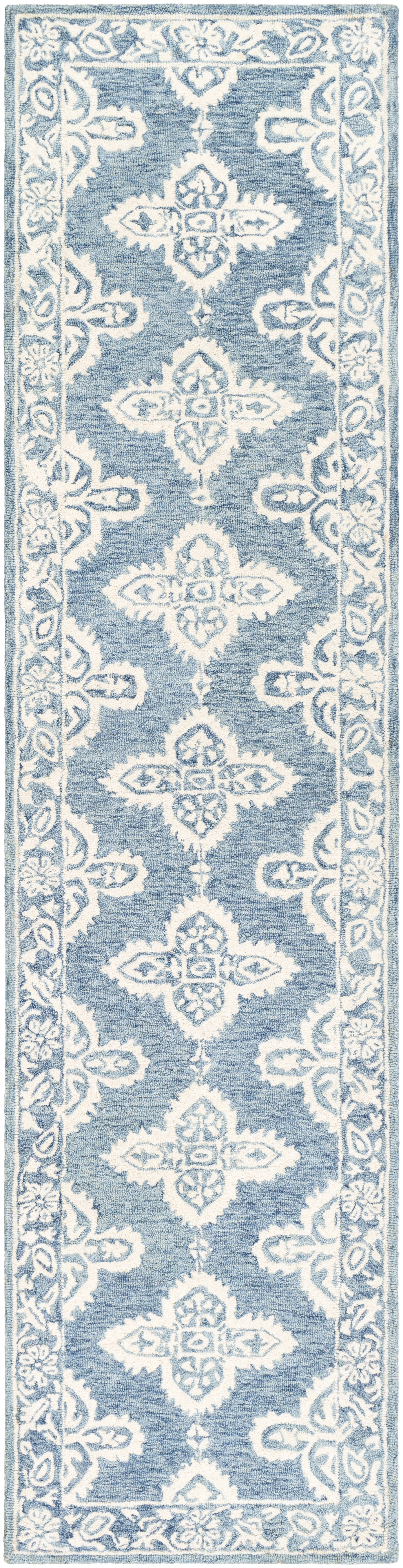 Granada Blue Indoor 2'6" x 10' Handmade Rug - Image 0
