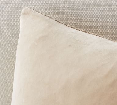 Velvet Linen Pillow Cover, 20 x 20", Taupe - Image 1