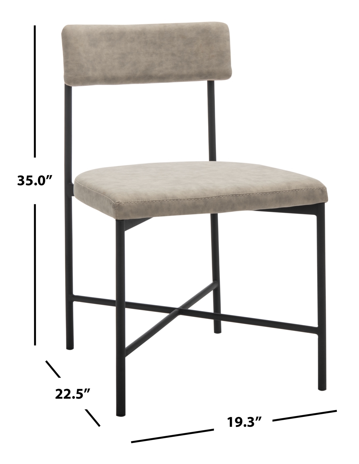 Archer Dining Chair - Light Grey / Black - Safavieh - Image 5