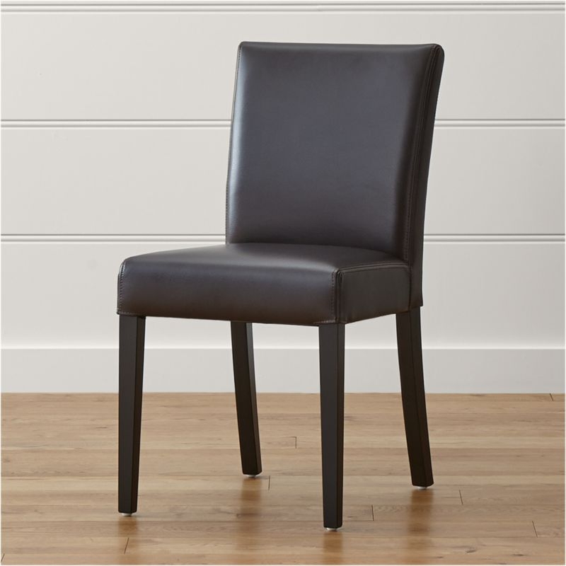 Lowe Chocolate Leather Dining Chair with Ebony Wood Legs - Image 6