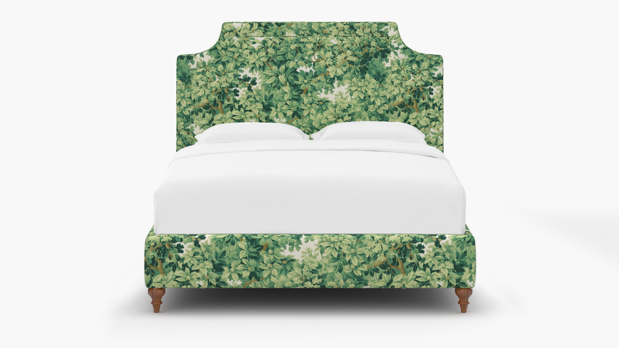 Deco Bed, Verdure Bois De Chene, Walnut Traditional Turned Leg, Full - Image 0