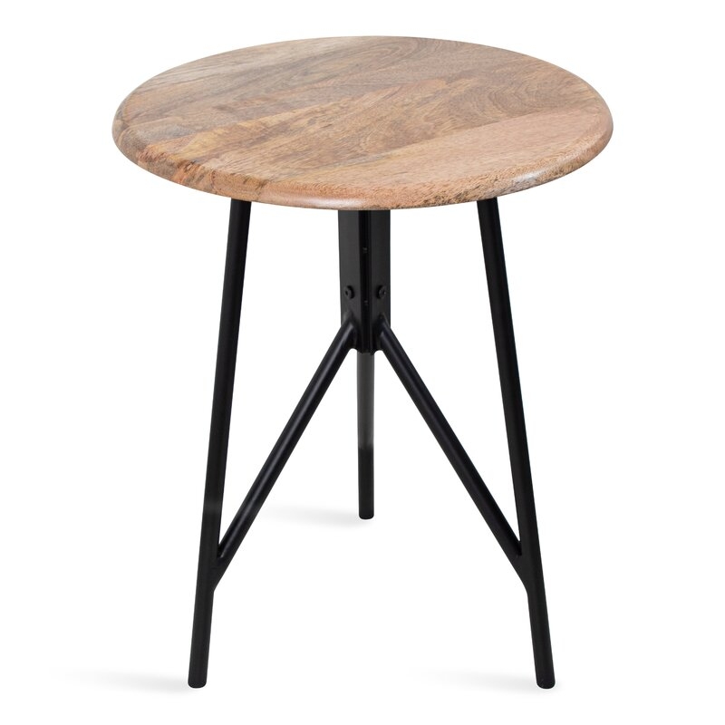 Eklund Round Wood Side Table, Natural - Image 4