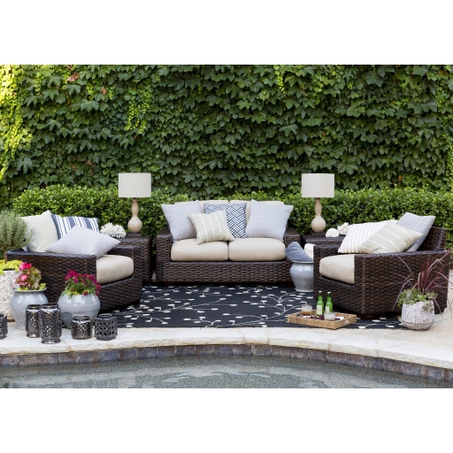 Rain Black Outdoor 9' x 12' Handmade Rug - Image 0