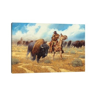 Buffalo Hunter by Joe Velazquez - Wrapped Canvas Painting - Image 0