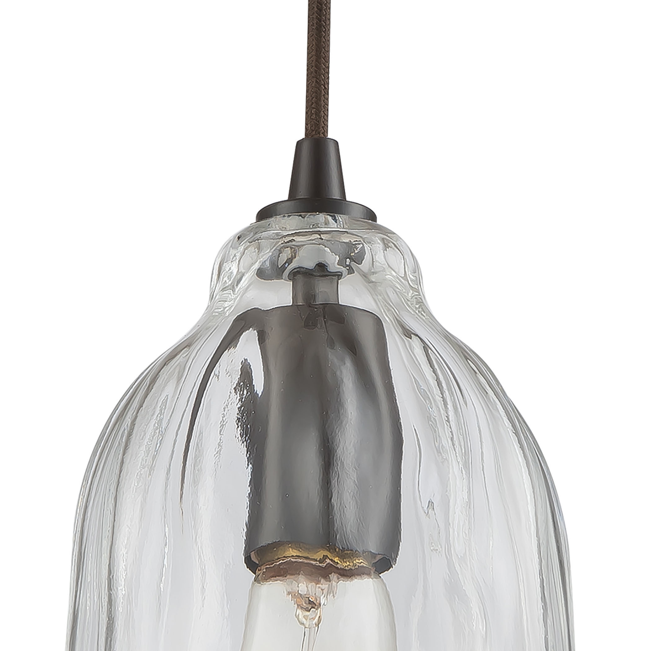 Hand Formed Glass 6'' Wide 1-Light Mini Pendant - Oil Rubbed Bronze - Image 4