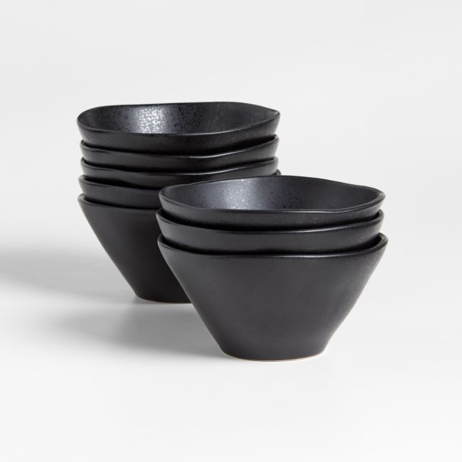 Marin Matte Black Cereal Bowls, Set of 8 - Image 0