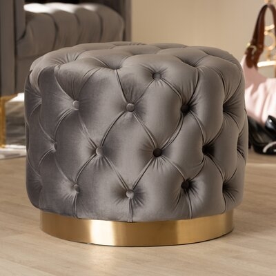 Cerys Glam Upholstered Tufted Cocktail Ottoman - Image 0