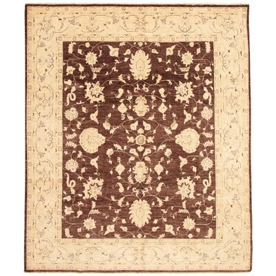 One-of-a-Kind Afiya Hand-Knotted 2010s Chobi Dark Brown 8'4" x 9'10" Wool Area Rug - Image 0