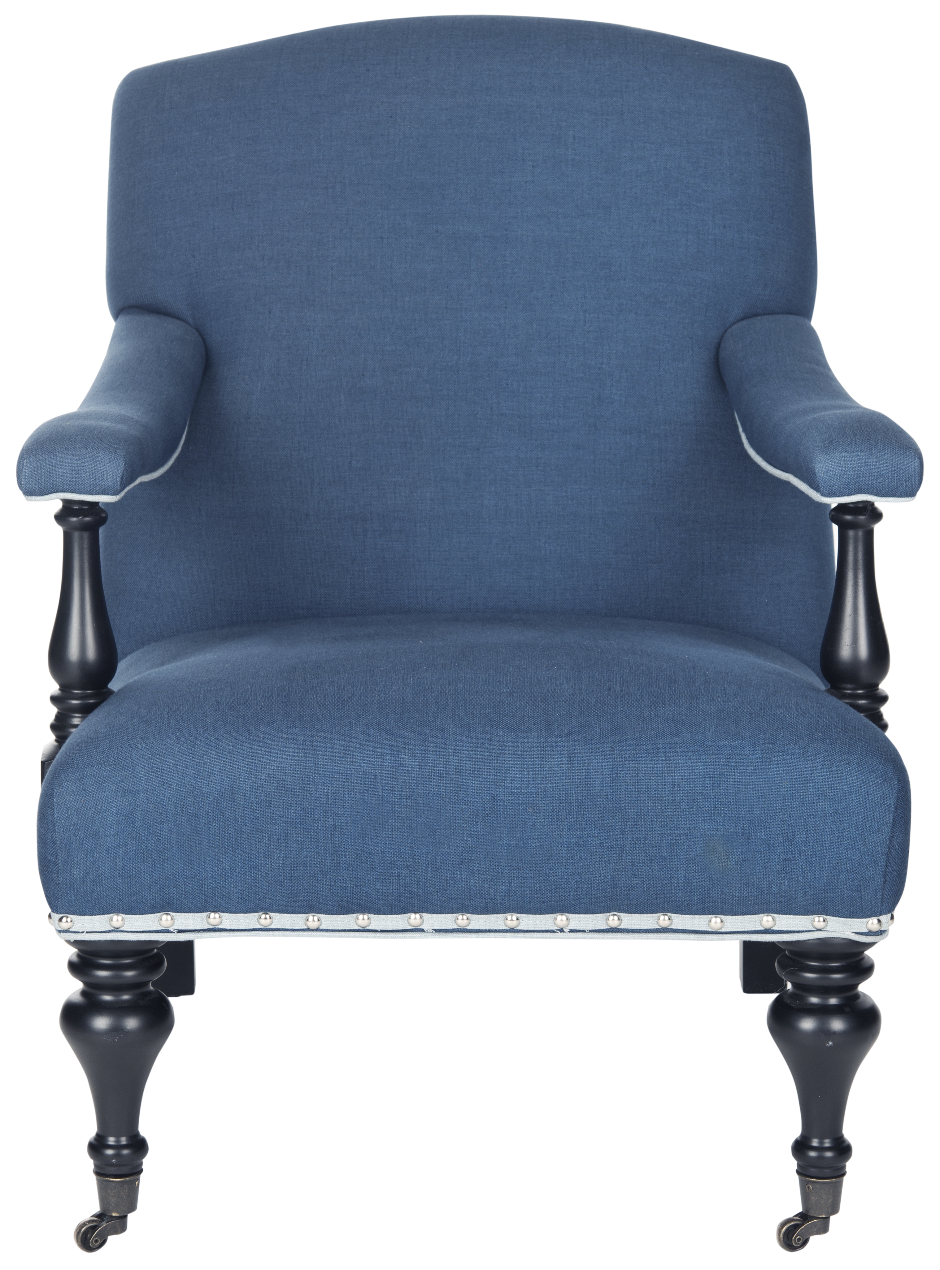 Devona Arm Chair - Silver Nail Heads - Steel Blue/Black - Arlo Home - Image 0