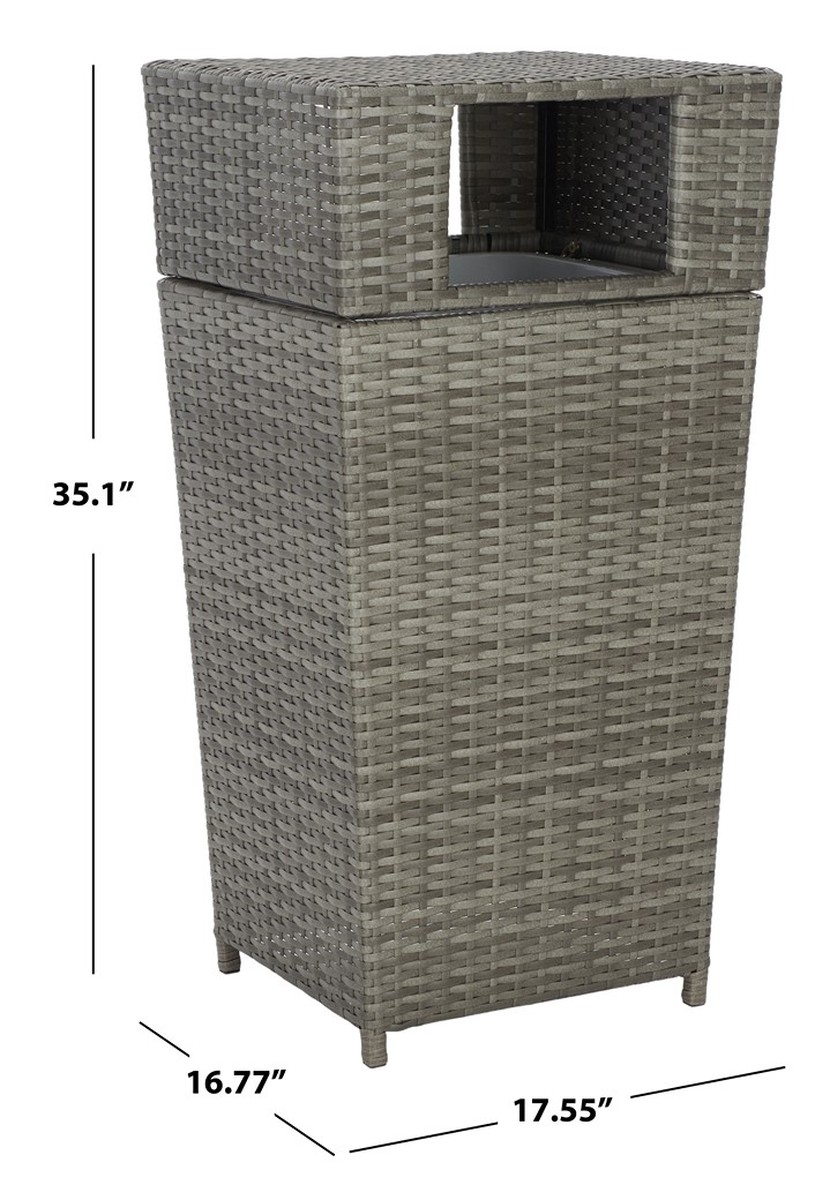 Mazeli Trash Bin - Grey - Safavieh - Image 8