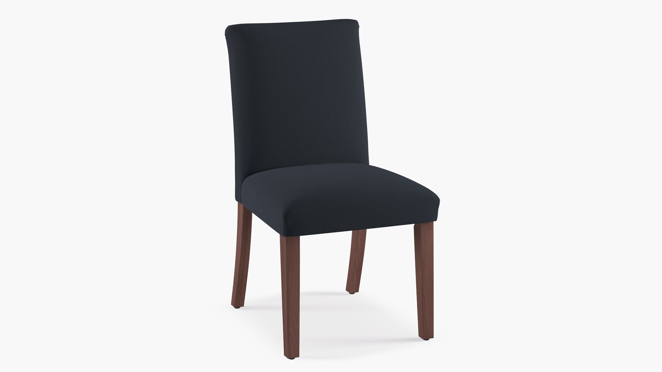 Classic Dining Chair, Navy Everyday Linen, Espresso - Image 1
