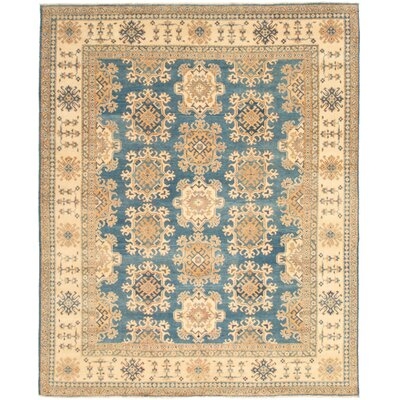 One-of-a-Kind Croslin Hand-Knotted 2010s Ushak Ivory/Gray 8' x 9'11" Wool Area Rug - Image 0