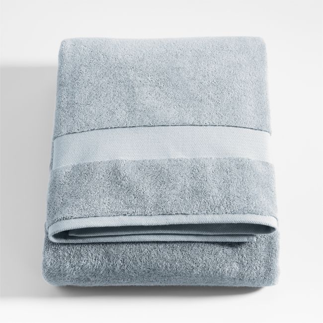Organic Turkish Cotton Mist Blue Bath Sheet - Image 0