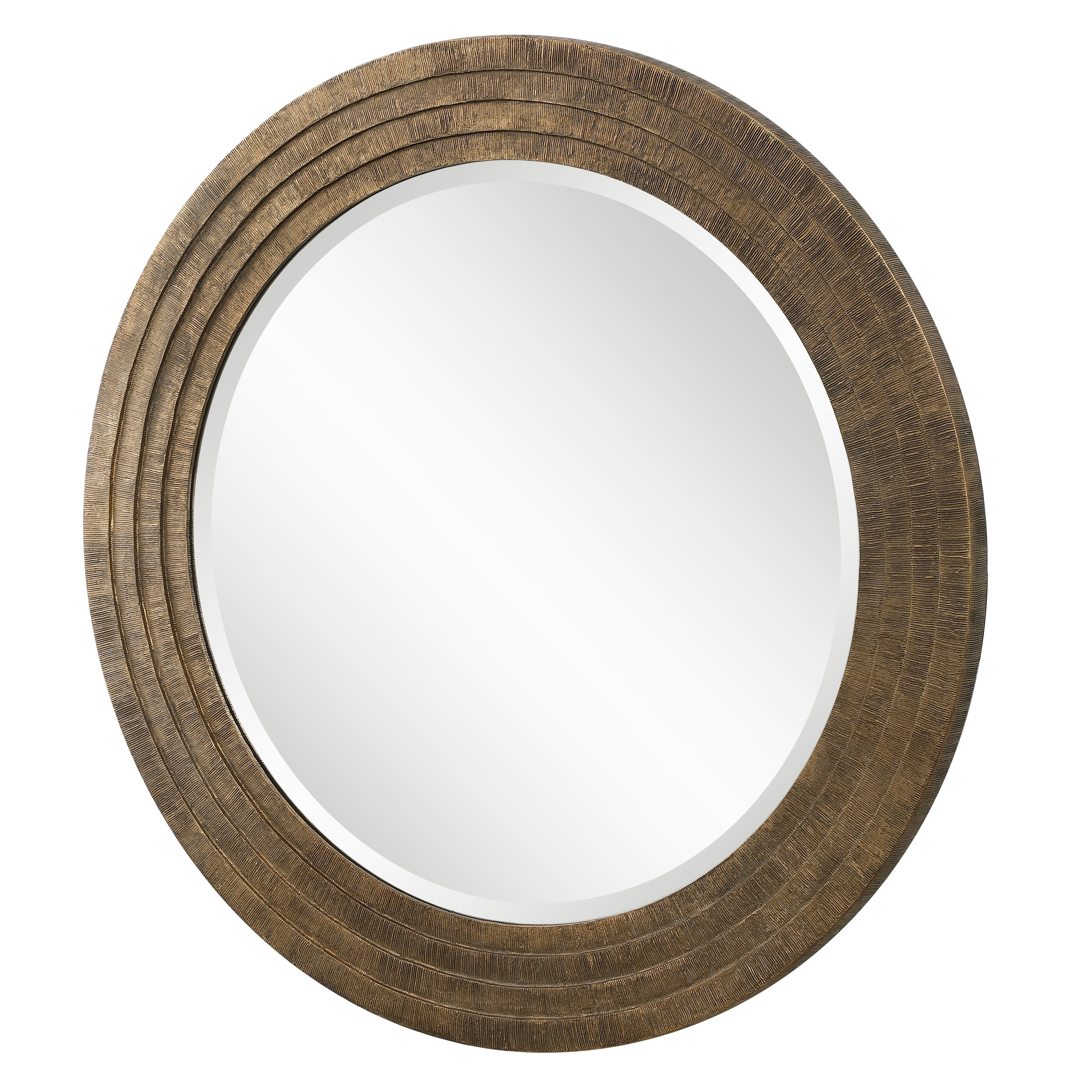 Relic Round Mirror, Aged Gold, 36" - Image 3