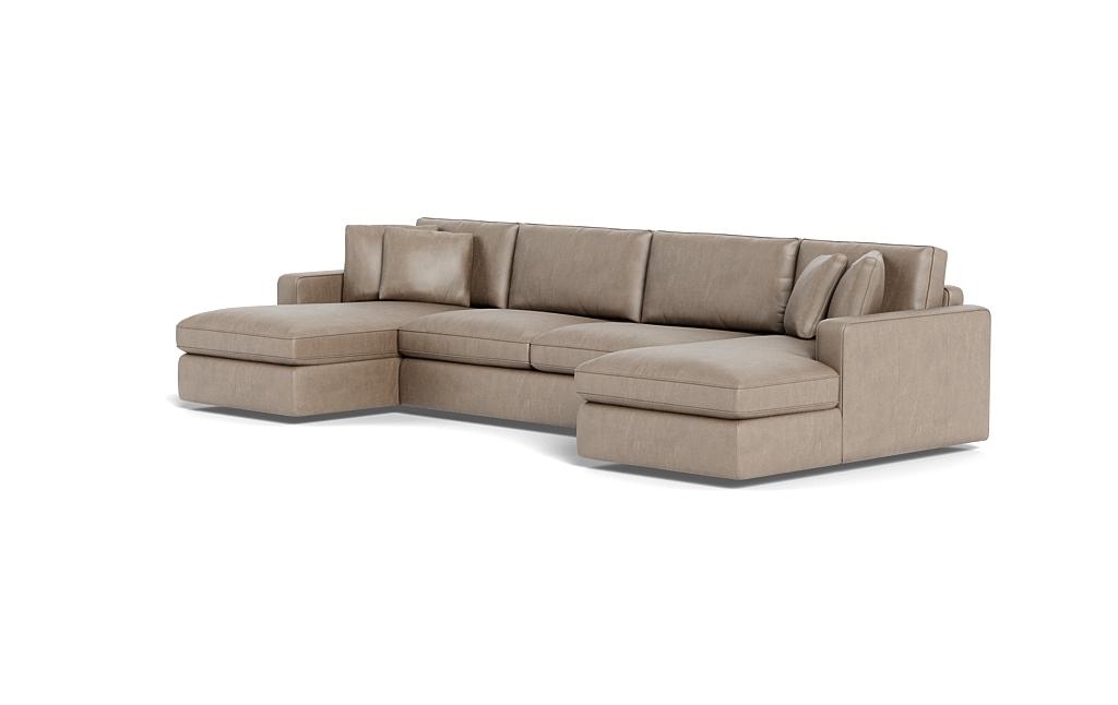 James Leather 3-Piece 4-Seat U Chaise Sectional - Image 2