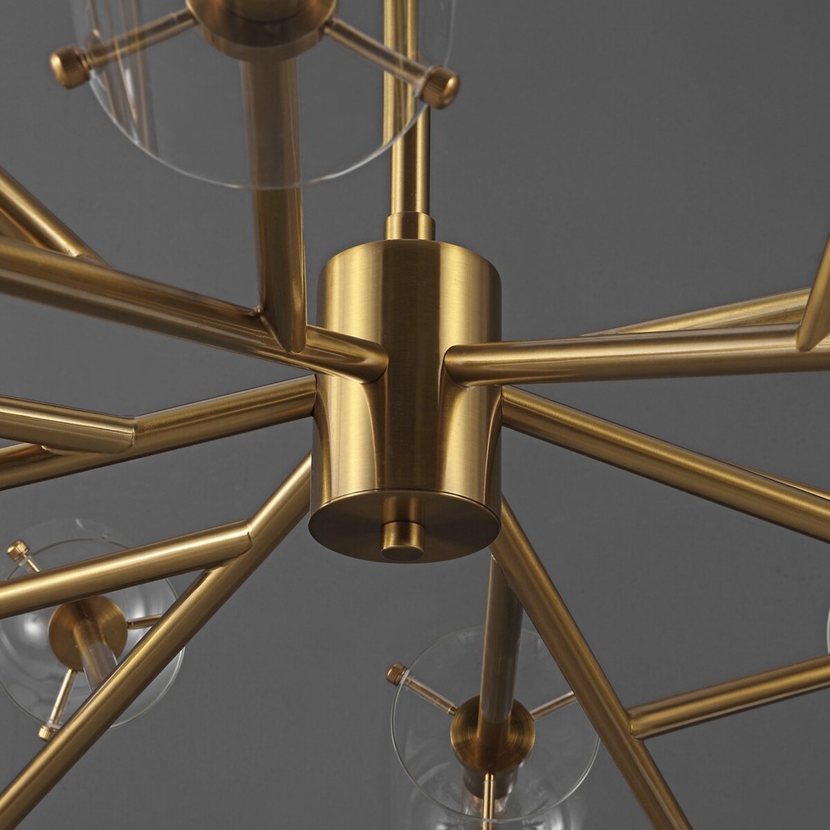 Tessalyn Glass & Metal Chandelier - Gold / Clear - Safavieh - Image 3