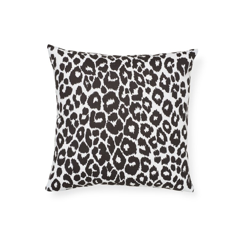 Schumacher Iconic Leopard Indoor/Outdoor Animal Print Throw Pillow Color: Graphite - Image 0