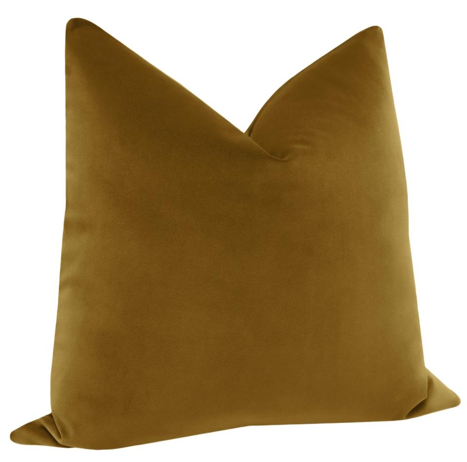 Sonoma Velvet Pillow Cover, Marrakesh Gold, 22" x 22" - Image 1