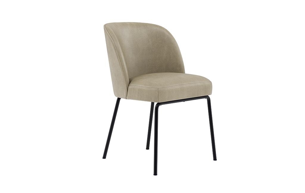 Graham Leather Metal Framed Upholstered Chair - Image 1