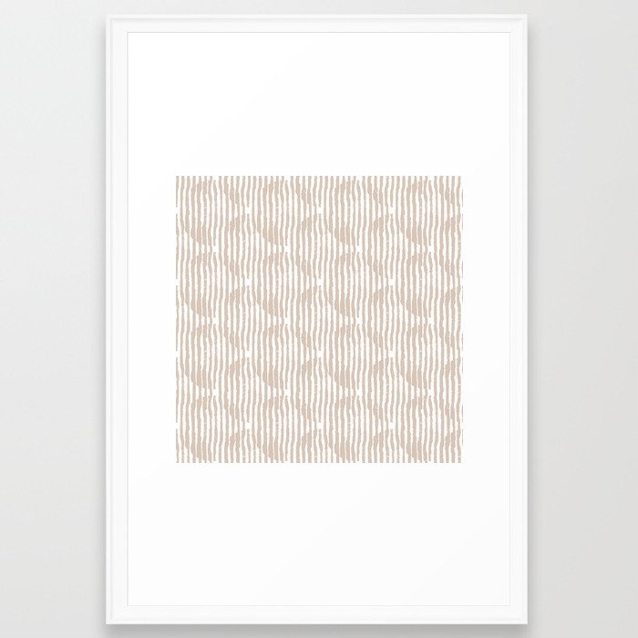 Zen Circles Block Print In Natural Framed Art Print by House Of Haha - Scoop White - Large 24" x 36"-26x38 - Image 0