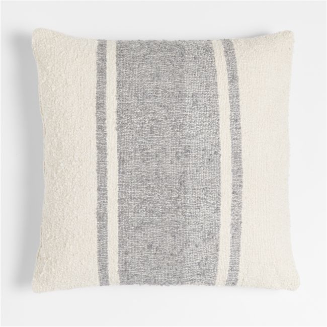 Persimmon 23"x23" Grey Stripe Outdoor Pillow by Leanne Ford - Image 0